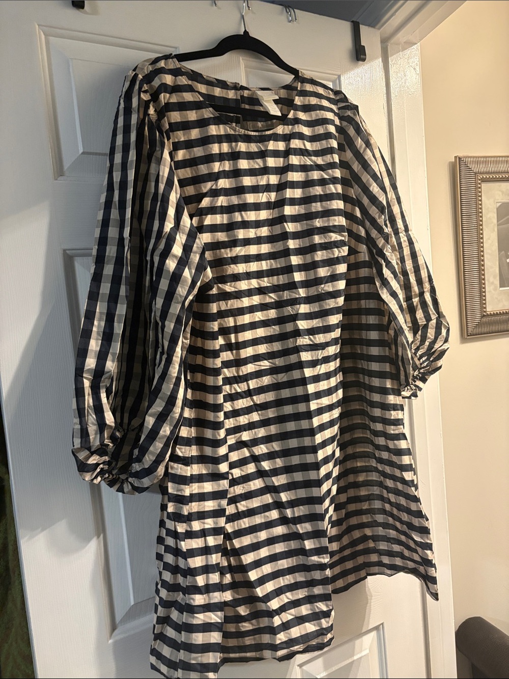 H&M Black and White Gingham Midi Dress